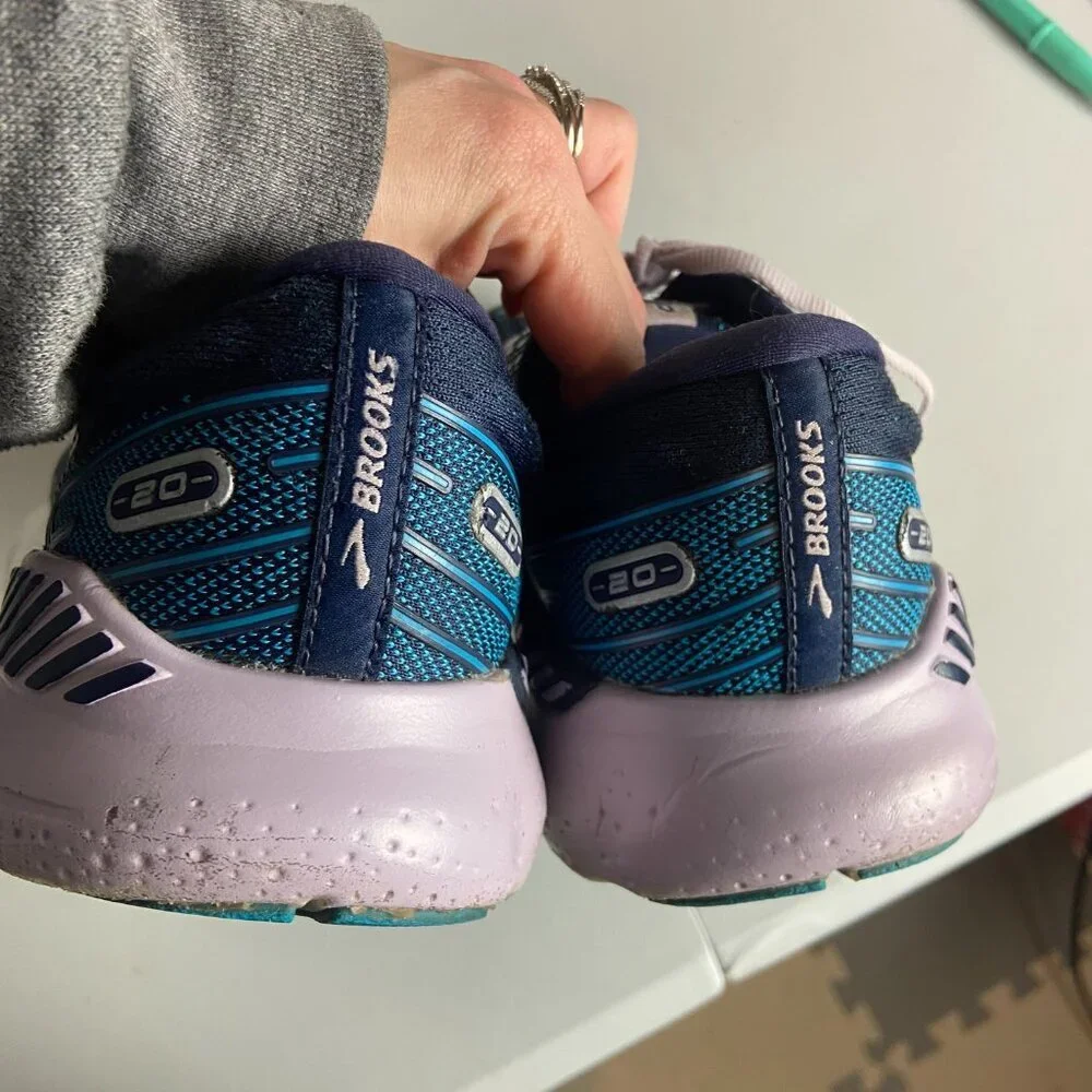 Brooks Women's Size 8 Glycerin GTS 20 Running Shoes Navy Blue Lilac Gym Active - Picture 6 of 6